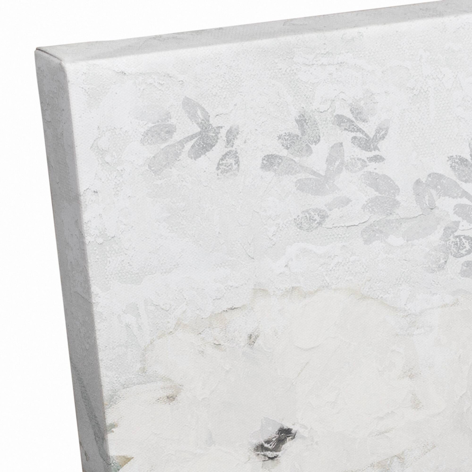Florals In Gray 30" x 20" Canvas Wall Art
